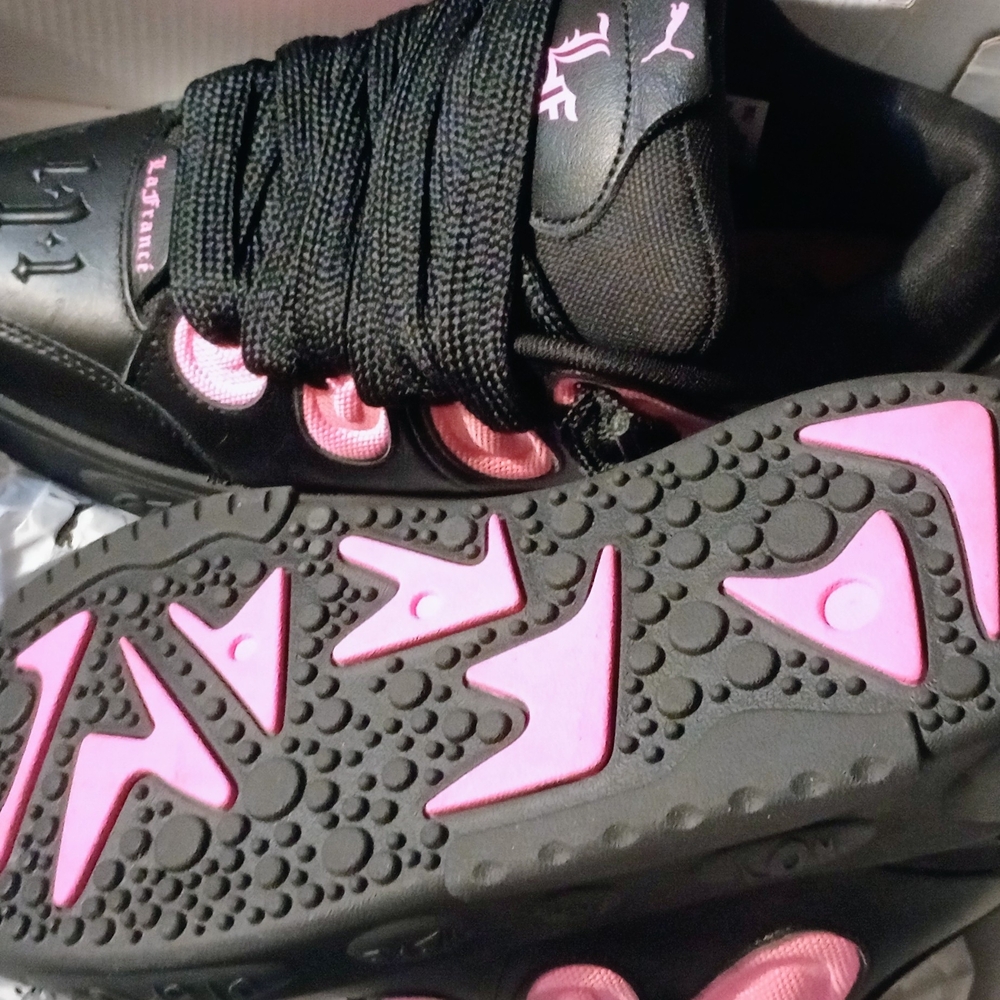 Puma La France Black and Pink Sneakers